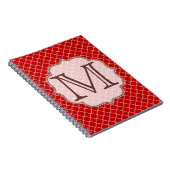 Crimson Red Quaterfoil Latti Monogramme Note Livre (Côté Droit)