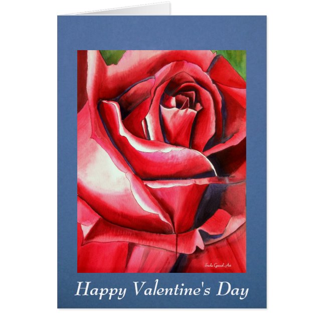 Crimson Red Rose Valentijnsdag greetcard (Voorkant)