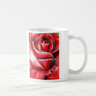 Crimson Red Rose waterverf originele kunstmacro Koffiemok