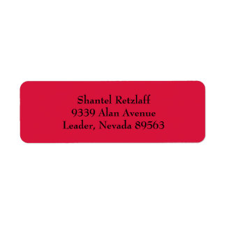 Crimson Red Simple Plain Return-adreslabels Etiket