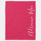 Crimson Red Simply Personalized Fleece Blanket (Voorkant)