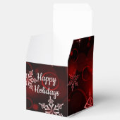Crimson Red Snowflake Motif Cube Bedankdoosjes (Geopend)