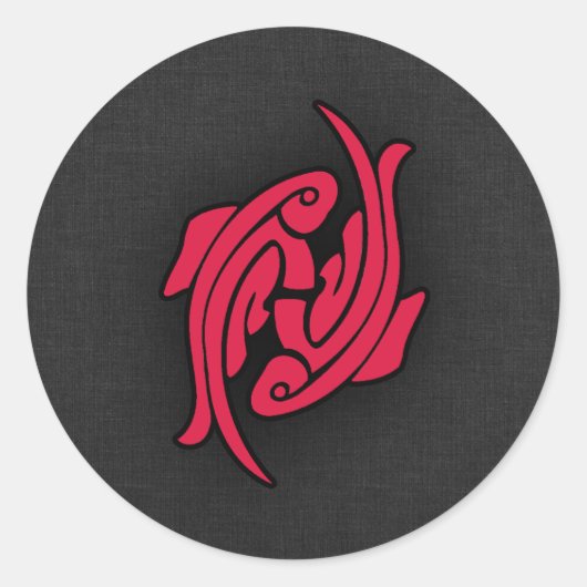 Crimson Red Vissen Ronde Sticker (Voorkant)