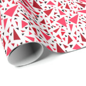 Crimson rode driehoeken op witte retro achtergrond cadeaupapier (Rol Hoek)