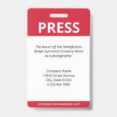 Crimson Rode Logo Bar Code Pers ID Badge (Achterkant)