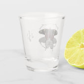 Crimson Roos Butterfly Shadow Monogram Shot Glas (Achterkant)