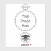 Crimson Roos Butterfly Shadow Monogram Sticker (Vel)