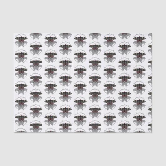 Crimson Roos Butterfly Shadow Monogram Tissuepapier (Voorkant)