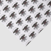 Crimson Roos Butterfly Shadow Monogram Tissuepapier (Detail)