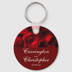 "Crimson Rose Bouquet" - Gepersonaliseerd [a] Sleutelhanger