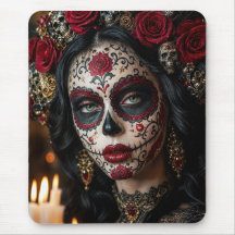 Crimson Rose Calavera – Elegante Dag van de Doden