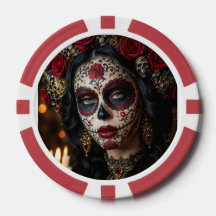 Crimson Rose Calavera – Elegante Dag van de Doden