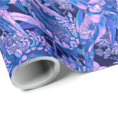 Crimson Rosella Tropical Blue Cadeaupapier (Rol Hoek)