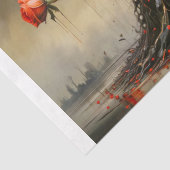 Crimson Roses Rising Decoupage Tissuepapier (Detail)