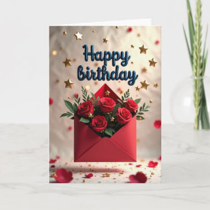 Crimson Roses Verjaardagskaart Kaart