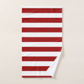 Crimson rouge et blanc rayures (Serviette à main)