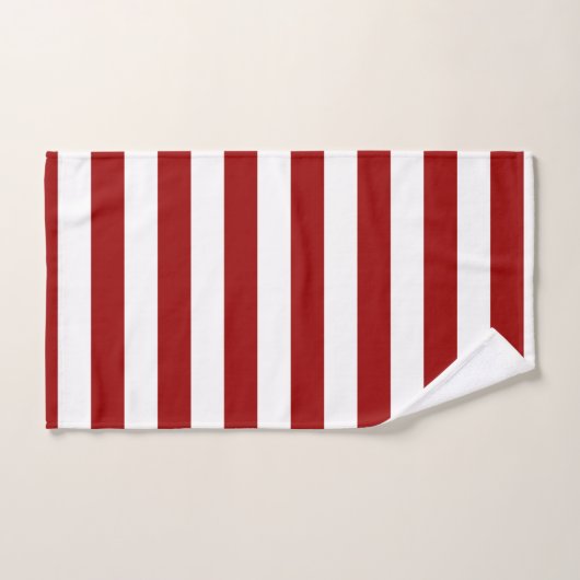 Crimson rouge et blanc rayures (Serviette à main)