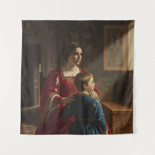 Crimson & Sapphire Whispers: Victoriaans moeder en Wandkleed