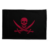 Crimson Skull & Swords Pirate vlag van Calico Jack Kussensloop (Achterkant-Links)