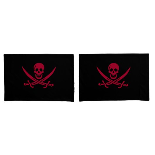 Crimson Skull & Swords Pirate vlag van Calico Jack Kussensloop (Voorkant-Set)