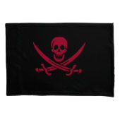 Crimson Skull & Swords Pirate vlag van Calico Jack Kussensloop (Voorkant-Links)