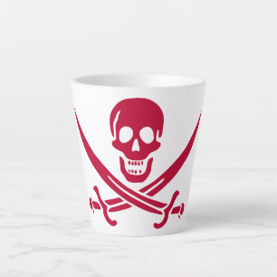 Crimson Skull & Swords Pirate vlag van Calico Jack Latte Mok