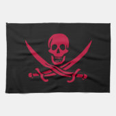 Crimson Skull & Swords Pirate vlag van Calico Jack Theedoek (Horizontaal)