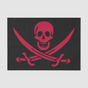 Crimson Skull & Swords Pirate vlag van Calico Jack Tissuepapier