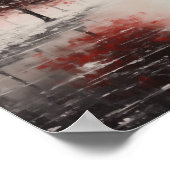 Crimson Solitude in de omhelzing van de winter Poster (Hoek)