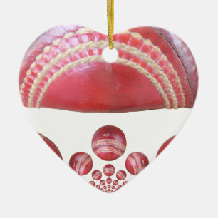 Crimson Spin - Een prachtige rode cricketbal Arti Keramisch Ornament