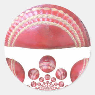 Crimson Spin - Een prachtige rode cricketbal Arti Ronde Sticker