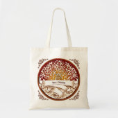 Crimson stamboom achternaam tote bag (Voorkant)