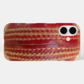 Crimson Stitch Focus: Close-up van het hart van Cr Case-Mate iPhone Case (Achterkant (horizontaal))
