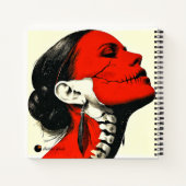 Crimson Sun Skull Journal — Custom Name & Title Notitieboek (Achterkant)