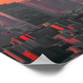 Crimson Tower: Tokyo Skytree at Dusk Poster (Hoek)