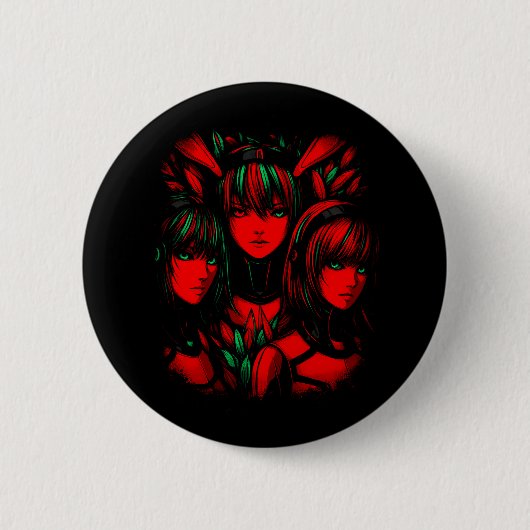 Crimson Trinity Ronde Button 5,7 Cm (Voorkant)