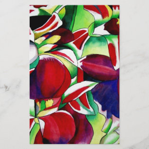 Crimson tropical Singapore Orchids flower art Briefpapier