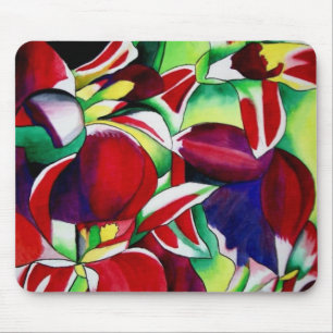 Crimson tropical Singapore Orchids flower art Muismat