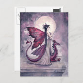 Crimson Twilight Fairy Dragon Briefkaart (Voorkant / Achterkant)