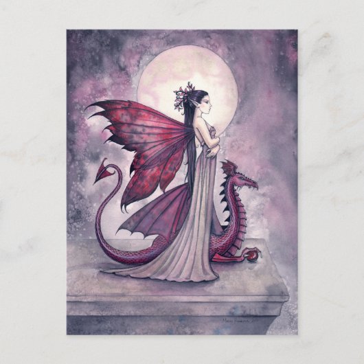Crimson Twilight Fairy Dragon Briefkaart (Voorkant)