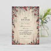 Crimson Vines Gothic Halloween viering Kaart (Staand voorkant)