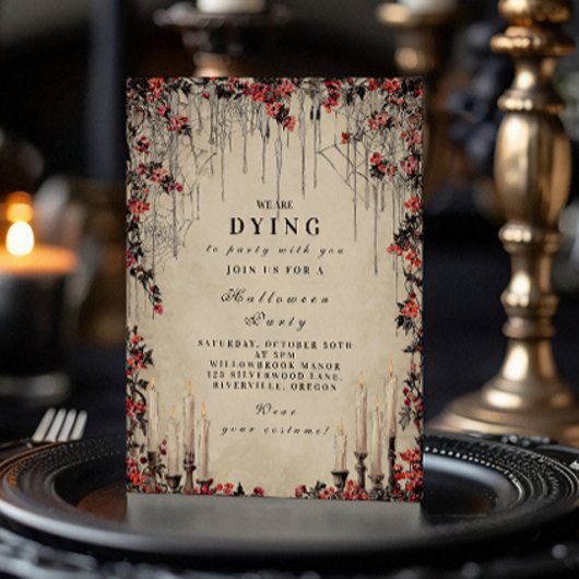 Crimson Vines Gothic Halloween viering Kaart