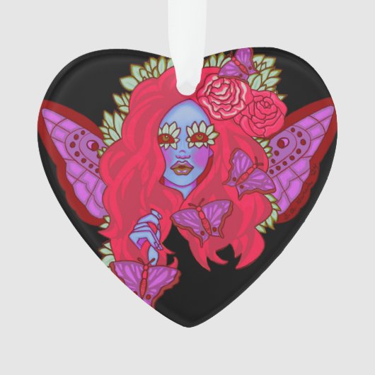 Crimson Violet Butterfly Fairy Ornament (voorkant)