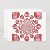 Crimson Vortex: Prachtige rode cricketbalkunst Briefkaart (Voorkant / Achterkant)