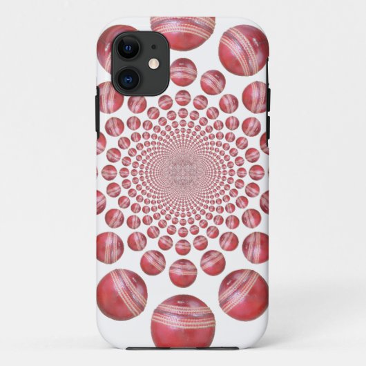 Crimson Vortex: Prachtige rode cricketbalkunst Case-Mate iPhone Case (Achterkant)