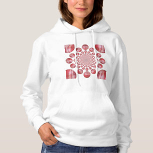 Crimson Vortex: Prachtige rode cricketbalkunst Hoodie
