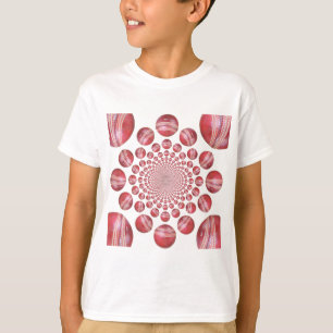 Crimson Vortex: Prachtige rode cricketbalkunst T-shirt