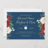 Crimson Waterverf Peony Floral Kaart (Voorkant)