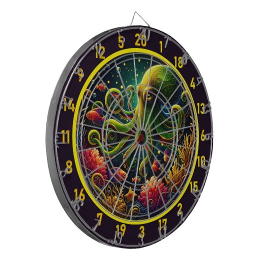Crimson Wave Octopus Dartboard Dartbord (Voorkant Links)