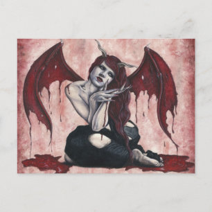 Crimson Wings Bloody Demon Briefkaart